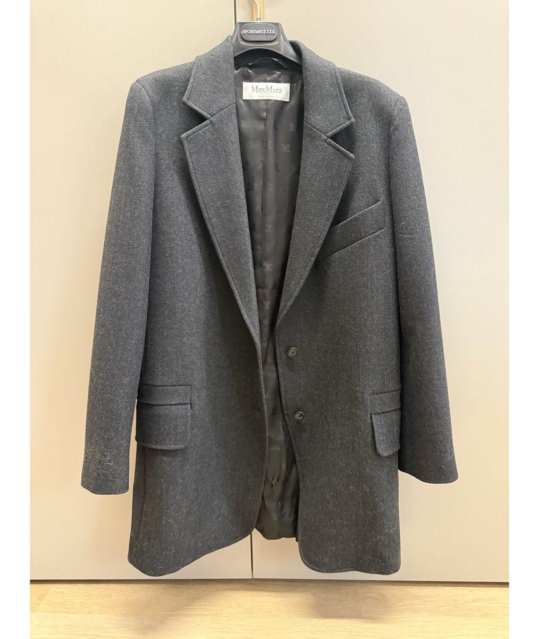 MAX MARA Антрацитовый шерстяной жакет/пиджак, фото 9