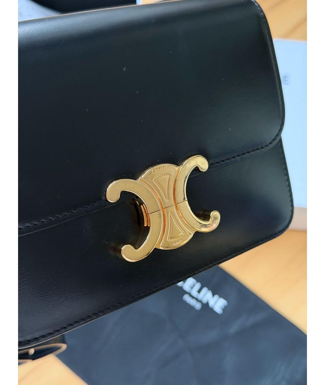 CELINE Черная кожаная сумка через плечо, фото 3