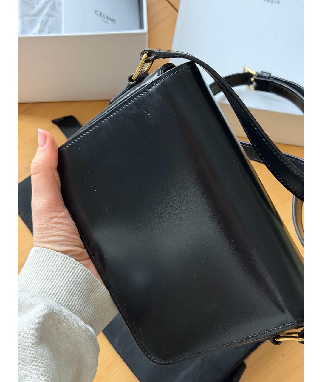CELINE Черная кожаная сумка через плечо, фото 4