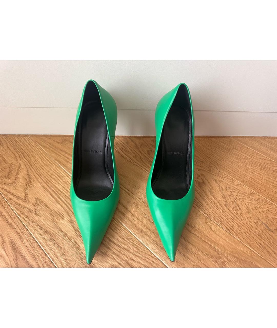 BALENCIAGA Зеленые кожаные туфли, фото 2