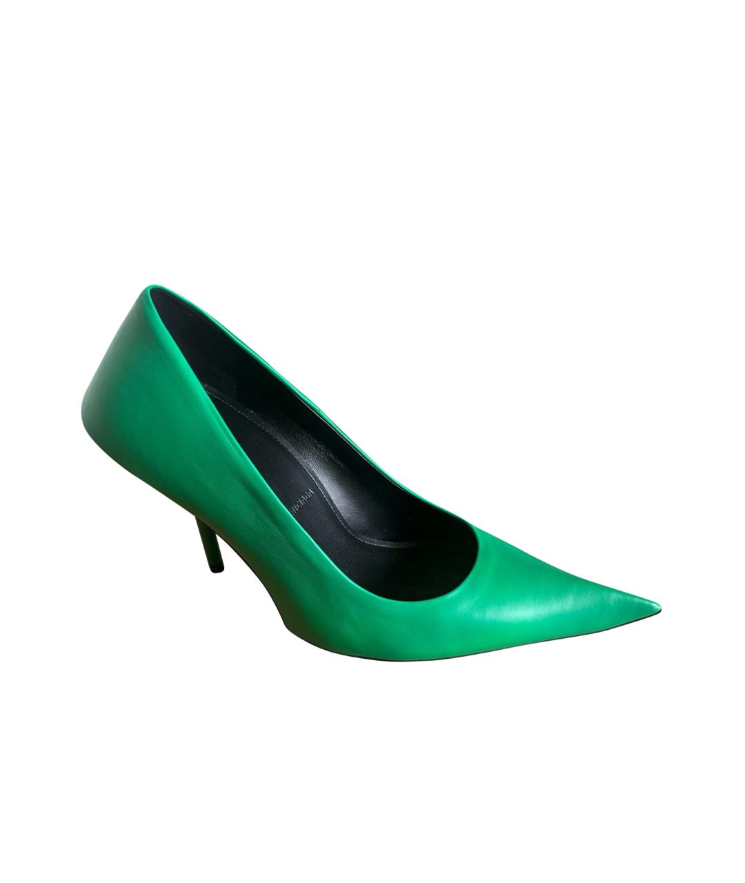 BALENCIAGA Зеленые кожаные туфли, фото 5