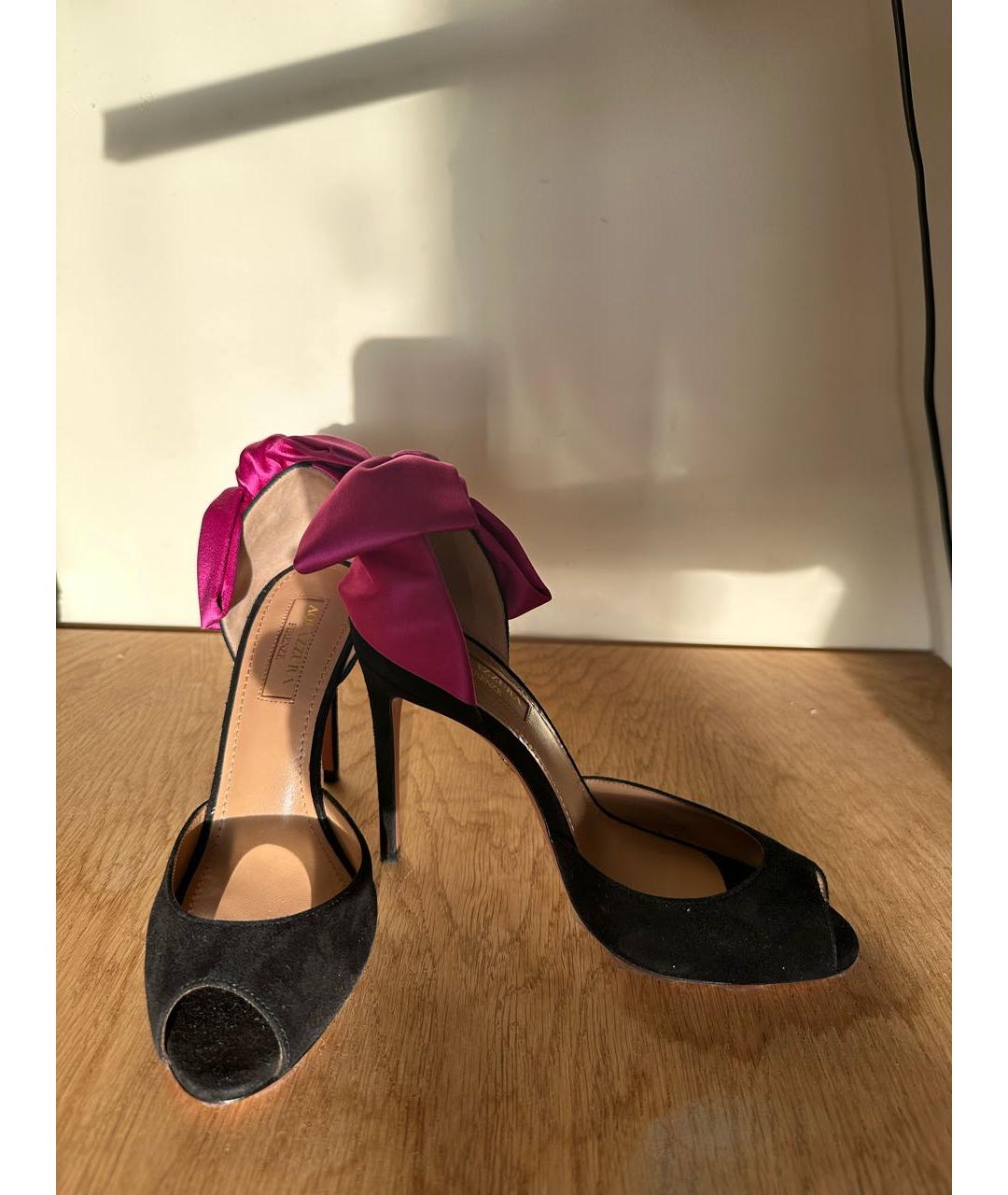 AQUAZZURA Черные замшевые туфли, фото 4