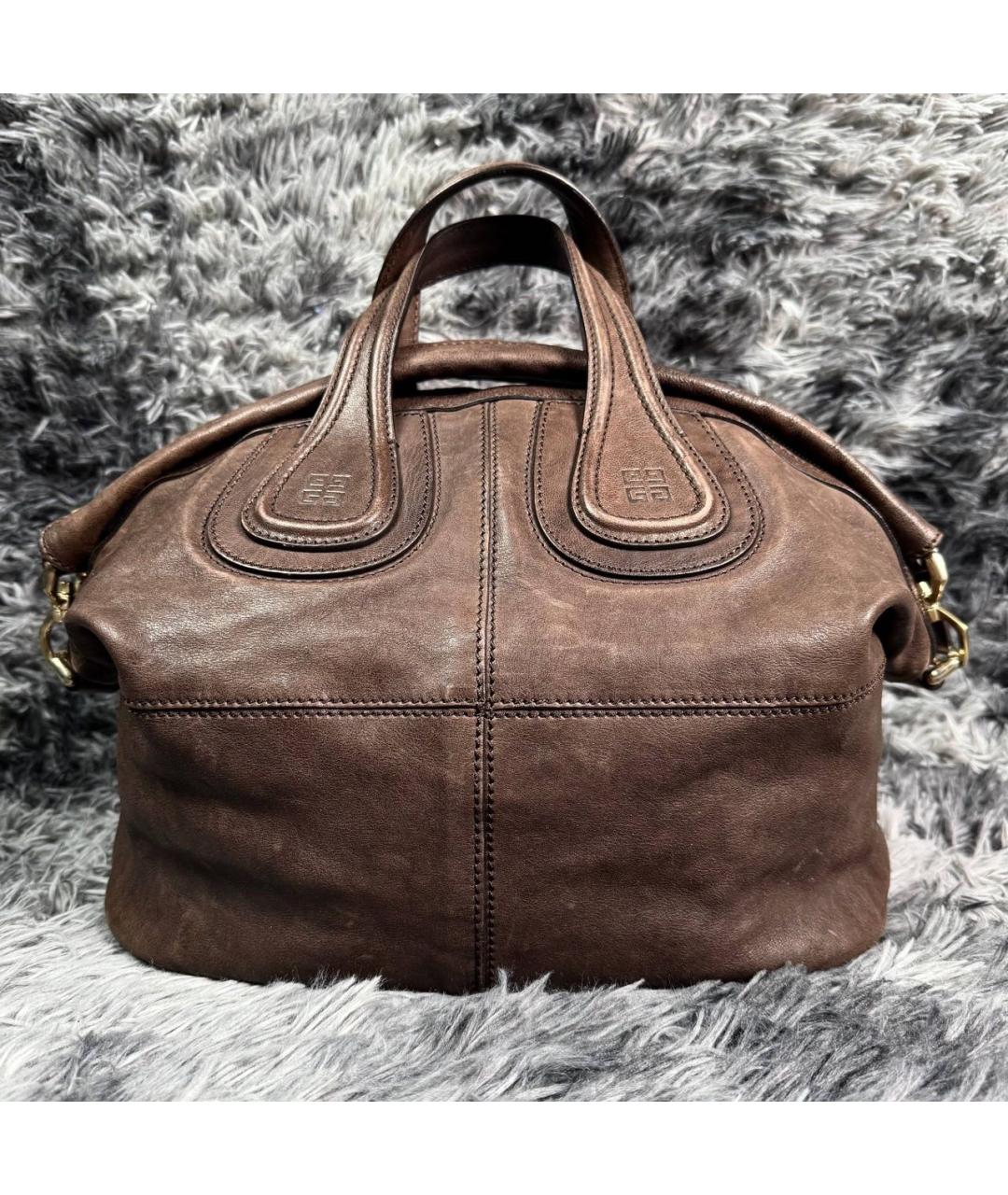 GIVENCHY Коричневая кожаная сумка с короткими ручками, фото 6