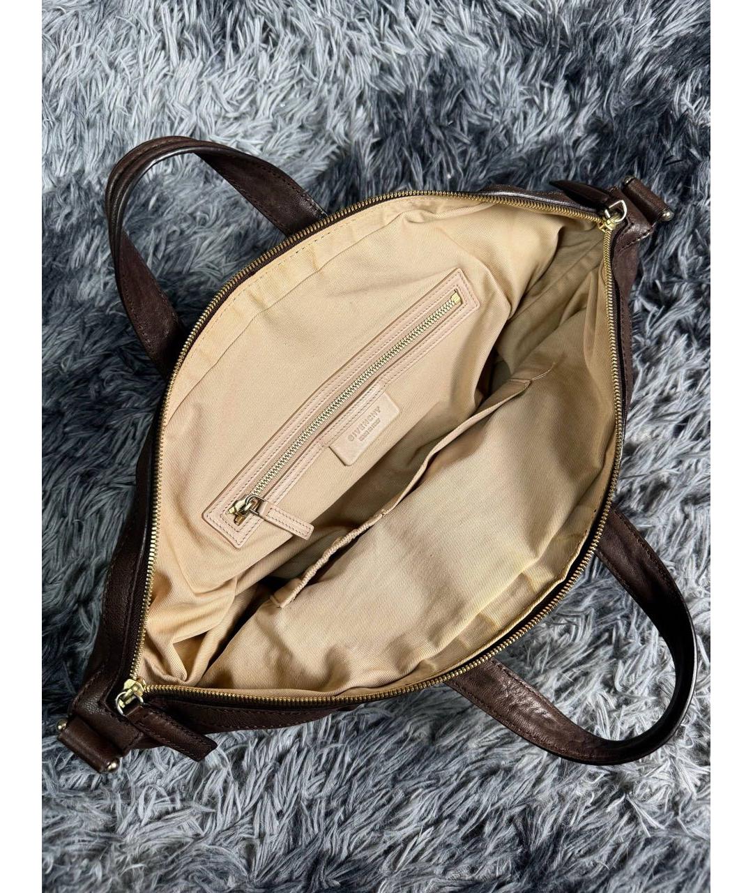 GIVENCHY Коричневая кожаная сумка с короткими ручками, фото 3