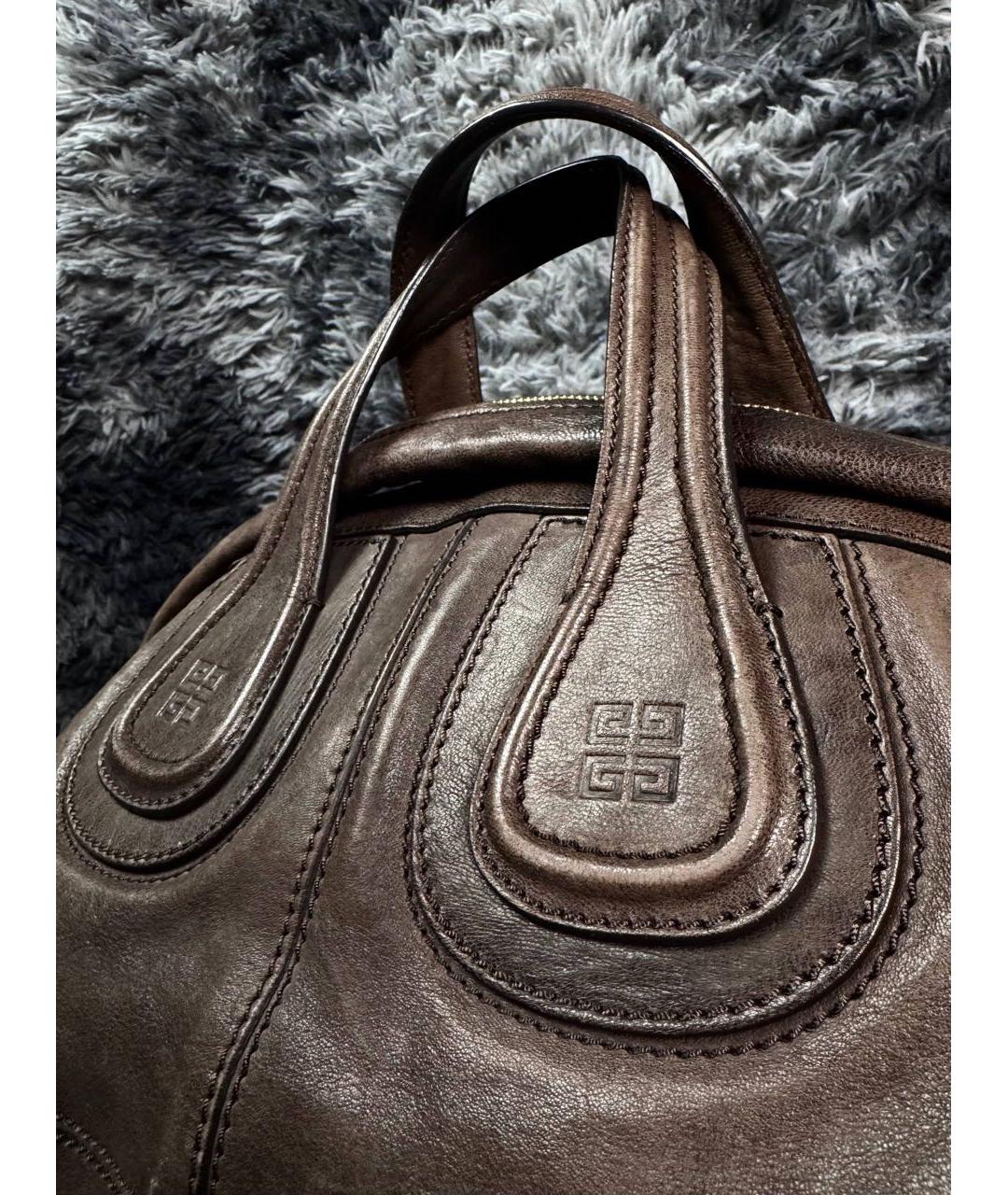 GIVENCHY Коричневая кожаная сумка с короткими ручками, фото 4