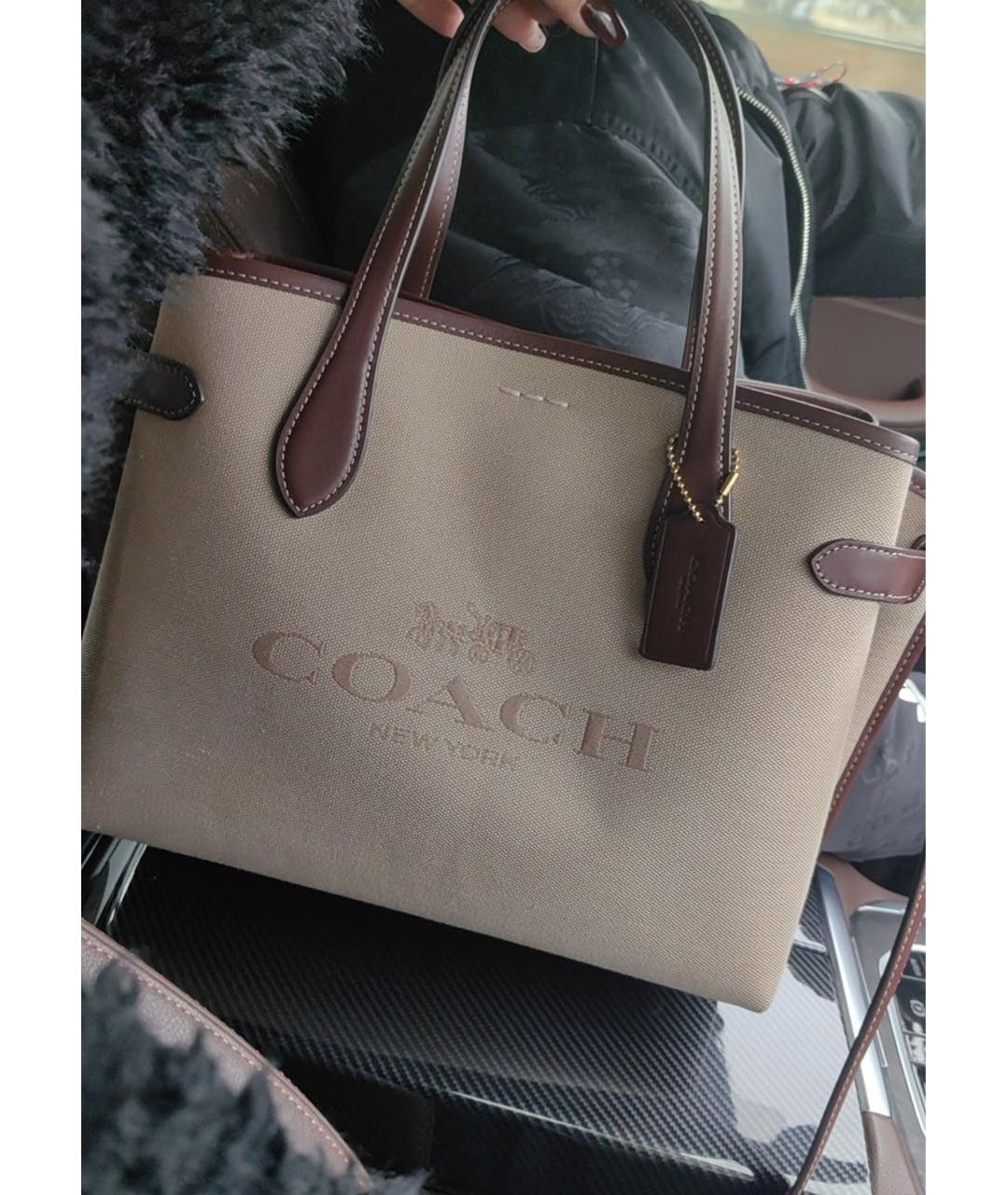 COACH Бежевая сумка тоут, фото 5