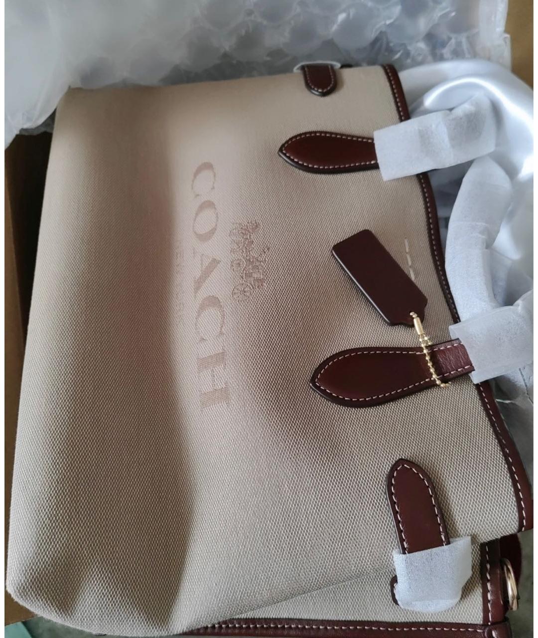 COACH Бежевая сумка тоут, фото 7