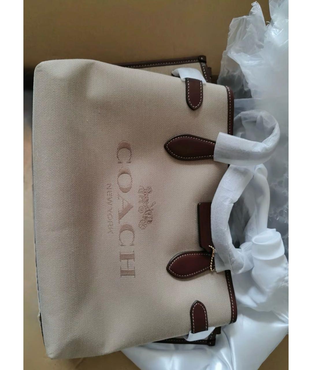 COACH Бежевая сумка тоут, фото 6