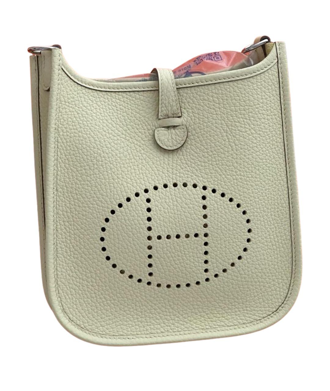 HERMES Белая кожаная сумка через плечо, фото 1