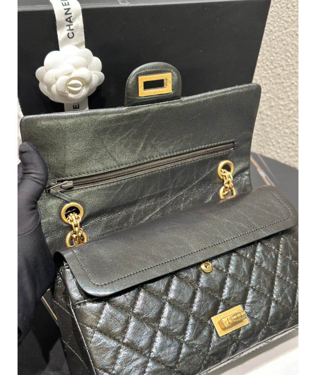 CHANEL Черная кожаная сумка через плечо, фото 5