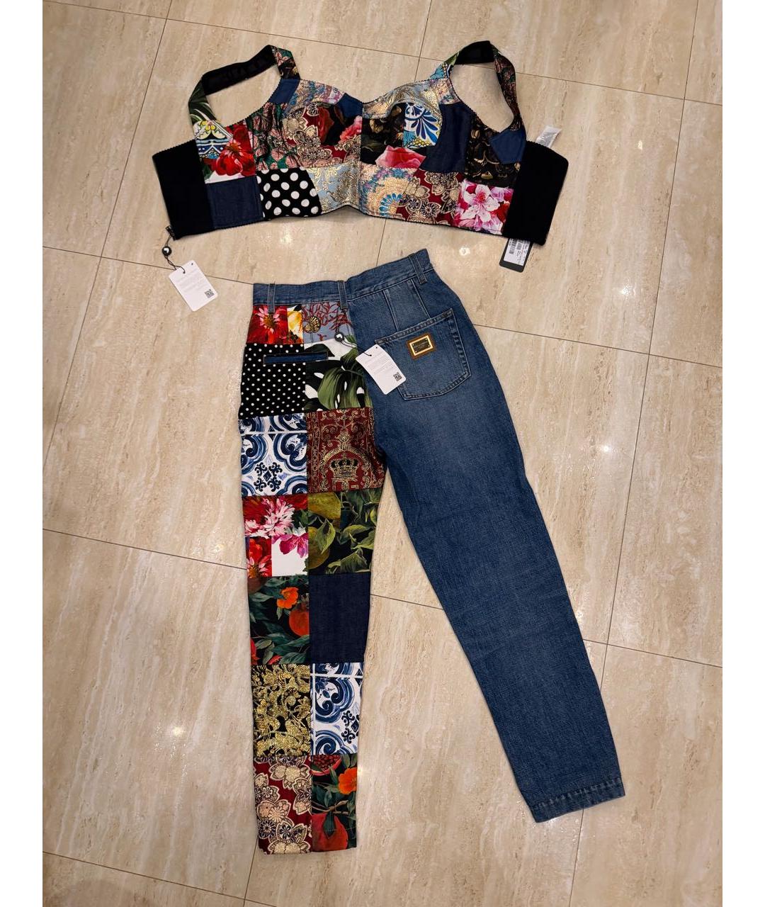 DOLCE&GABBANA Мульти хлопко-эластановый костюм с брюками, фото 3