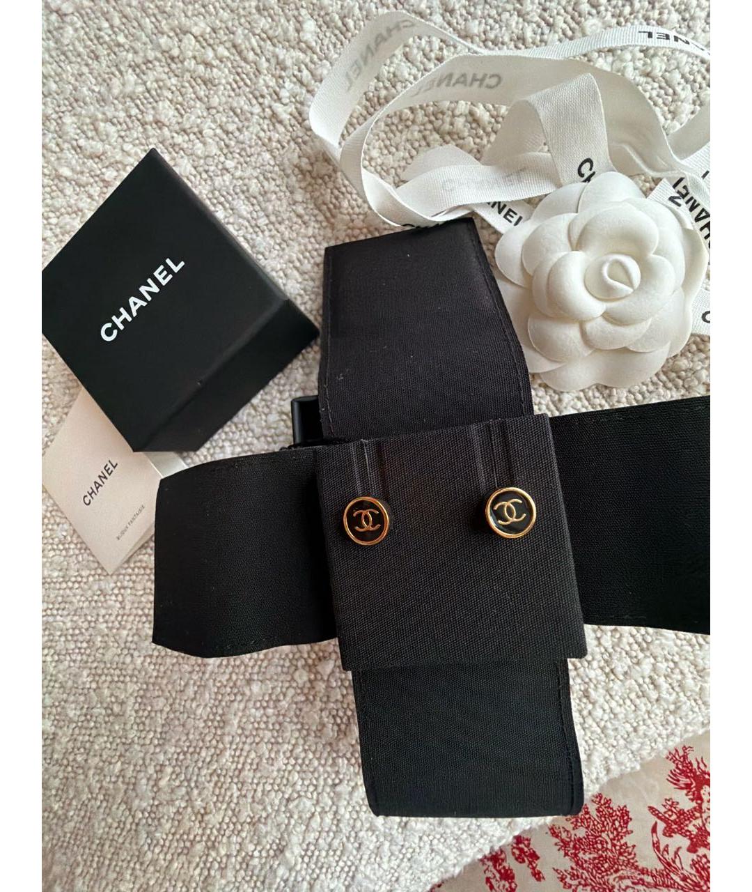 CHANEL Черные металлические серьги, фото 5