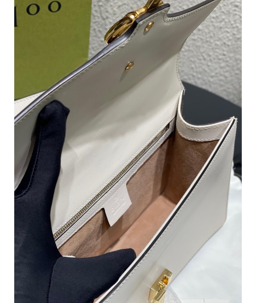 GUCCI Белая кожаная сумка через плечо, фото 9