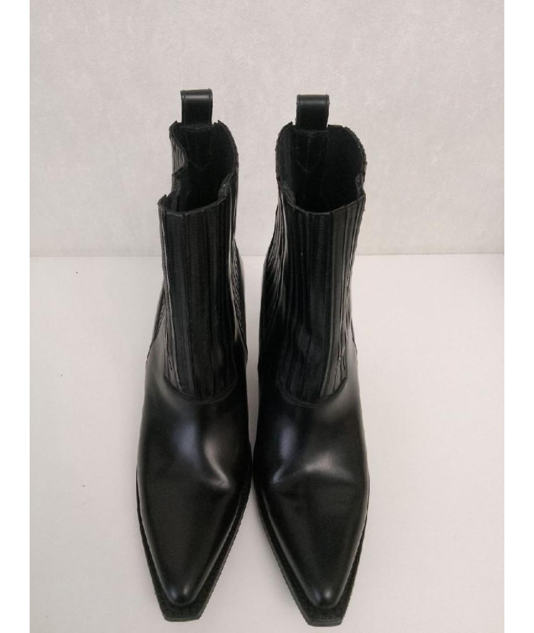 VALENTINO Черные кожаные полусапоги, фото 2