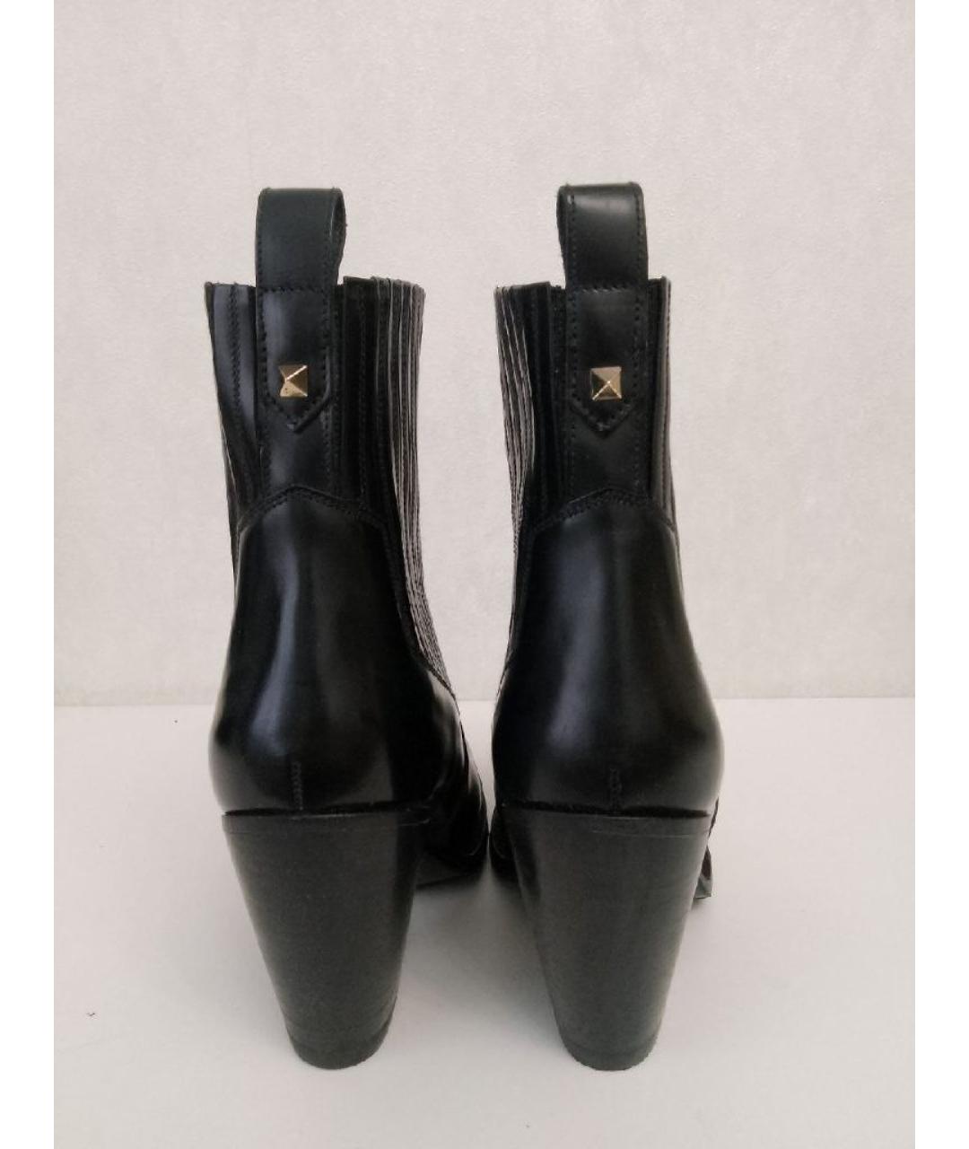 VALENTINO Черные кожаные полусапоги, фото 4