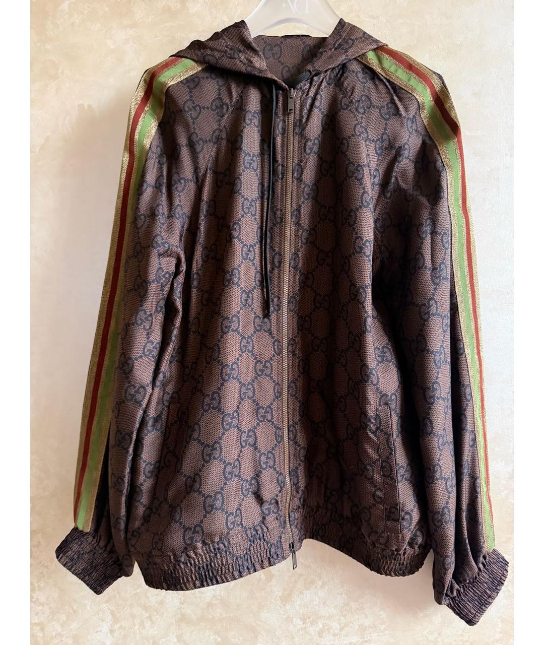 GUCCI Коричневый шелковый костюм с брюками, фото 8