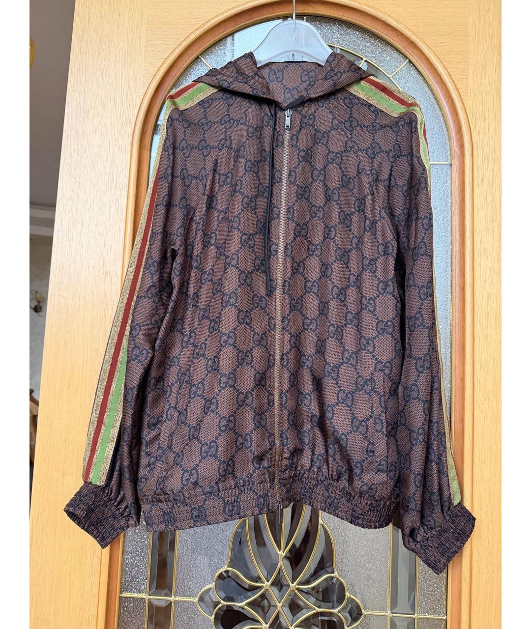 GUCCI Коричневый шелковый костюм с брюками, фото 5