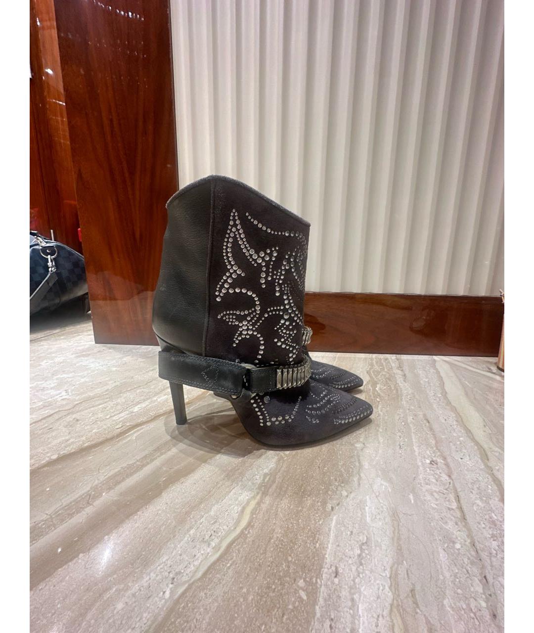 ISABEL MARANT Антрацитовые замшевые ботинки, фото 5
