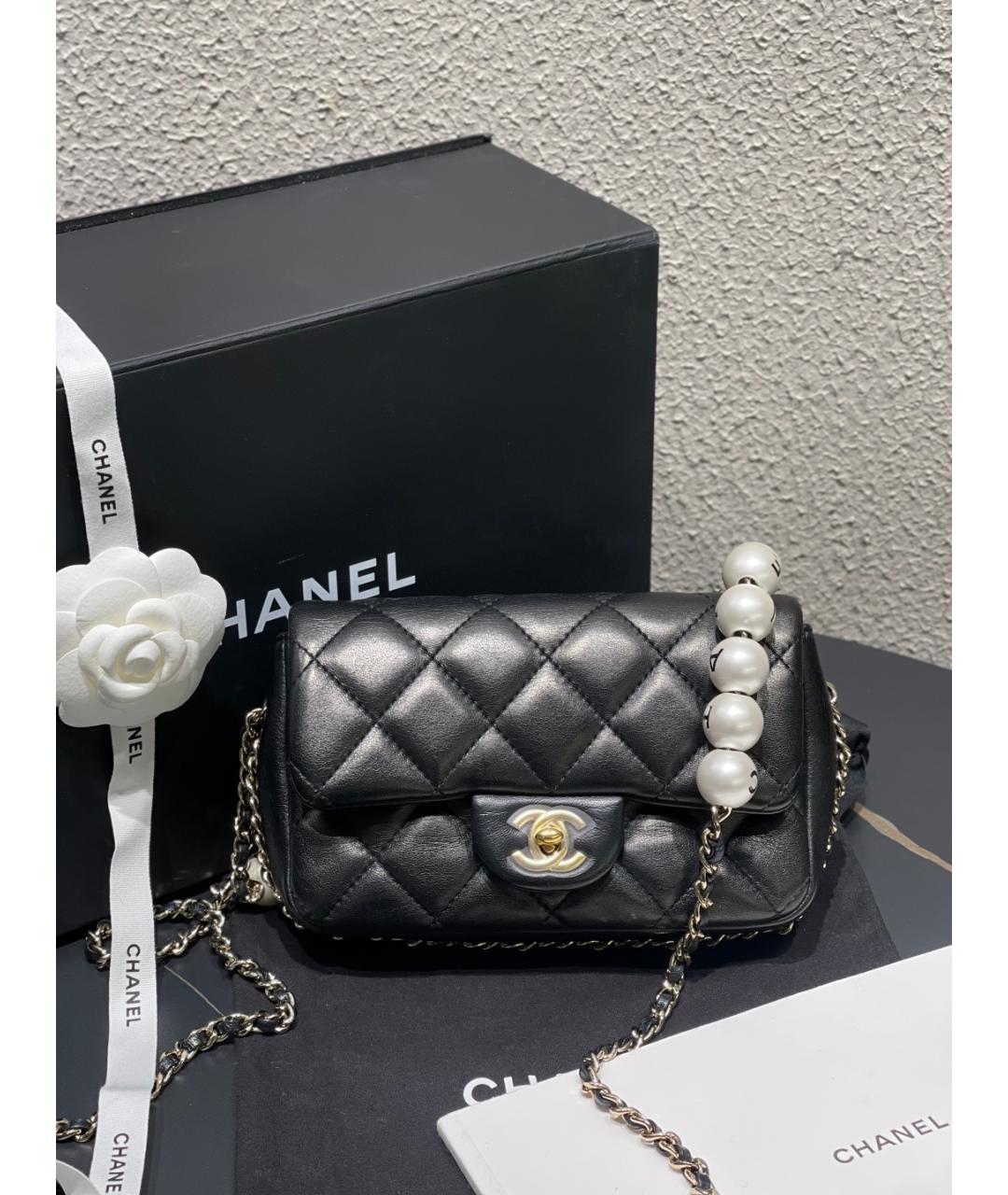 CHANEL Черная кожаная сумка через плечо, фото 2