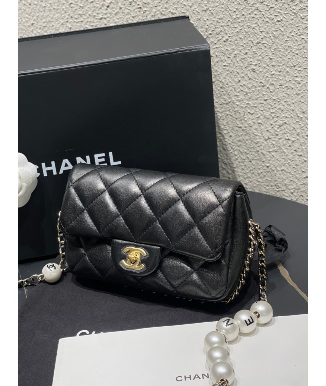 CHANEL Черная кожаная сумка через плечо, фото 6