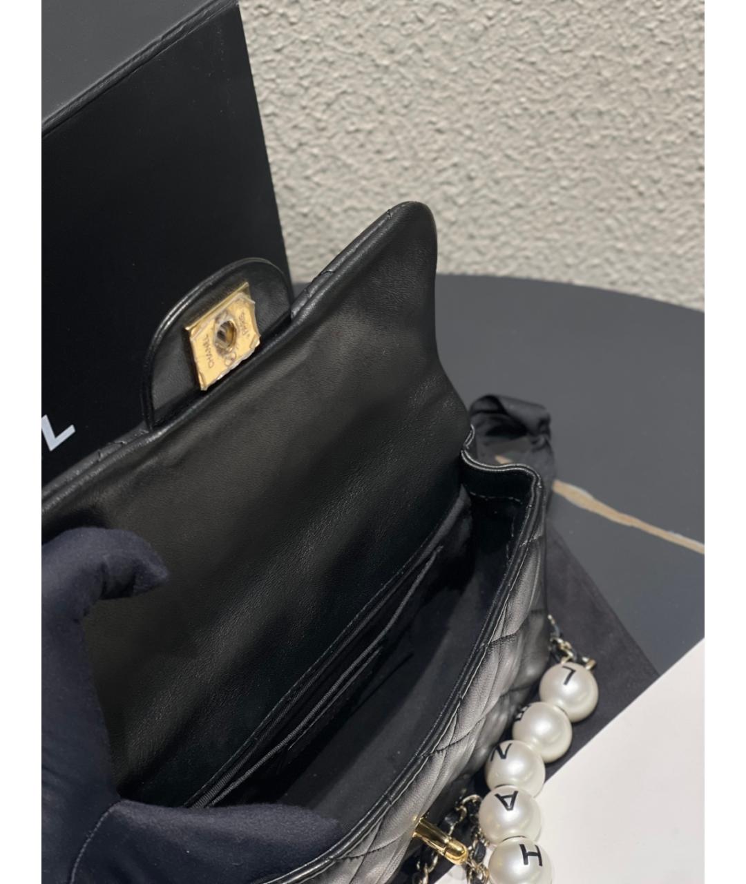 CHANEL Черная кожаная сумка через плечо, фото 4