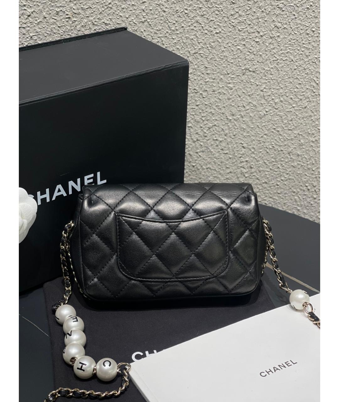 CHANEL Черная кожаная сумка через плечо, фото 8