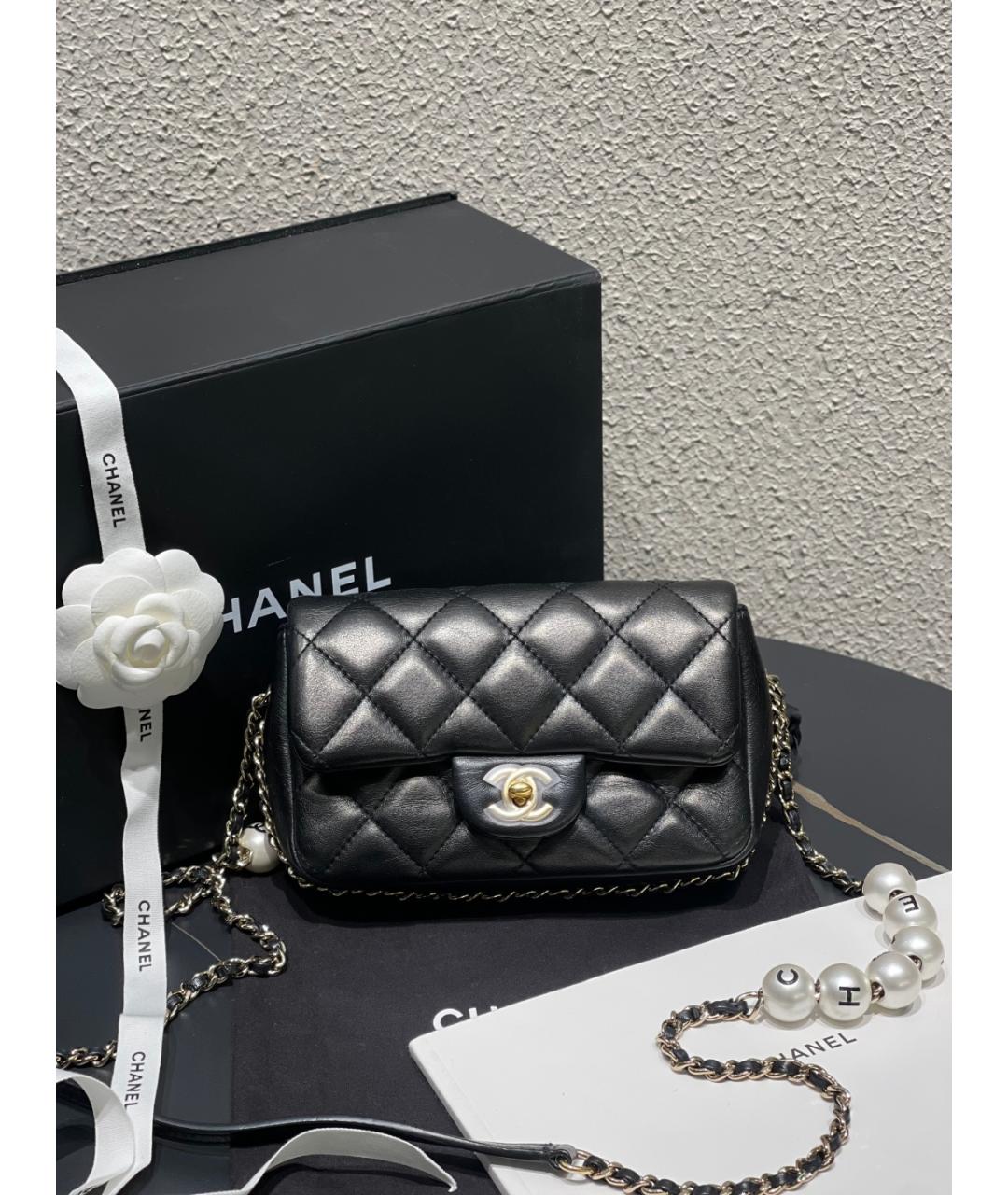 CHANEL Черная кожаная сумка через плечо, фото 10