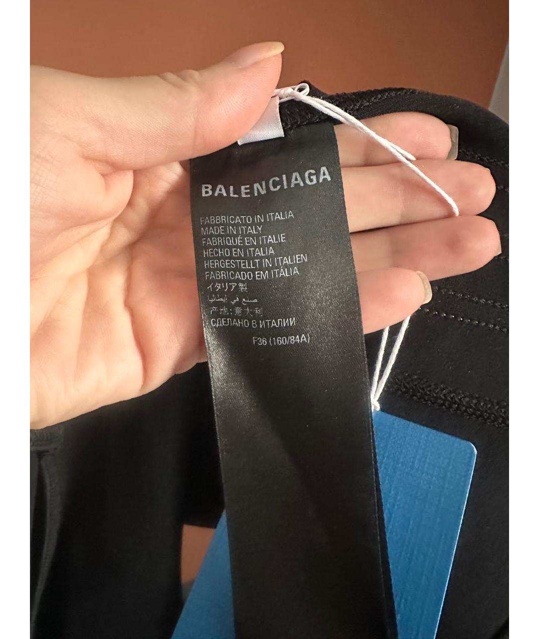 BALENCIAGA Черная вискозная майка, фото 3