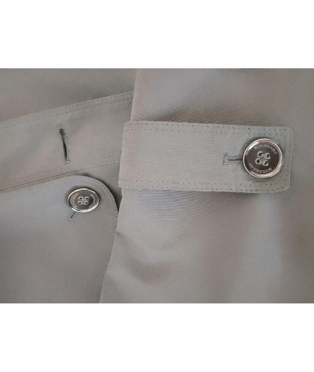 BURBERRY Серый полиэстеровый тренч/плащ, фото 4