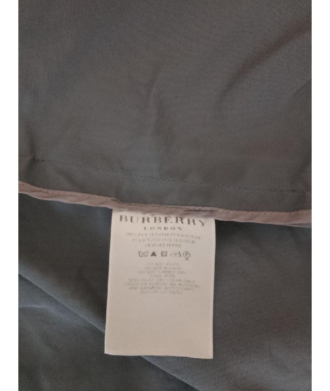 BURBERRY Серый полиэстеровый тренч/плащ, фото 5