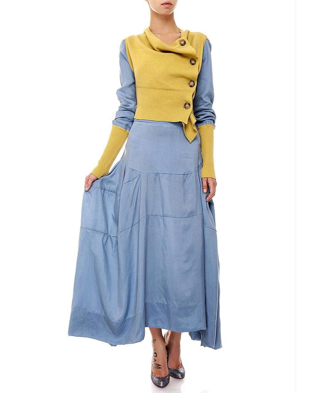 VIVIENNE WESTWOOD Голубая юбка макси, фото 5
