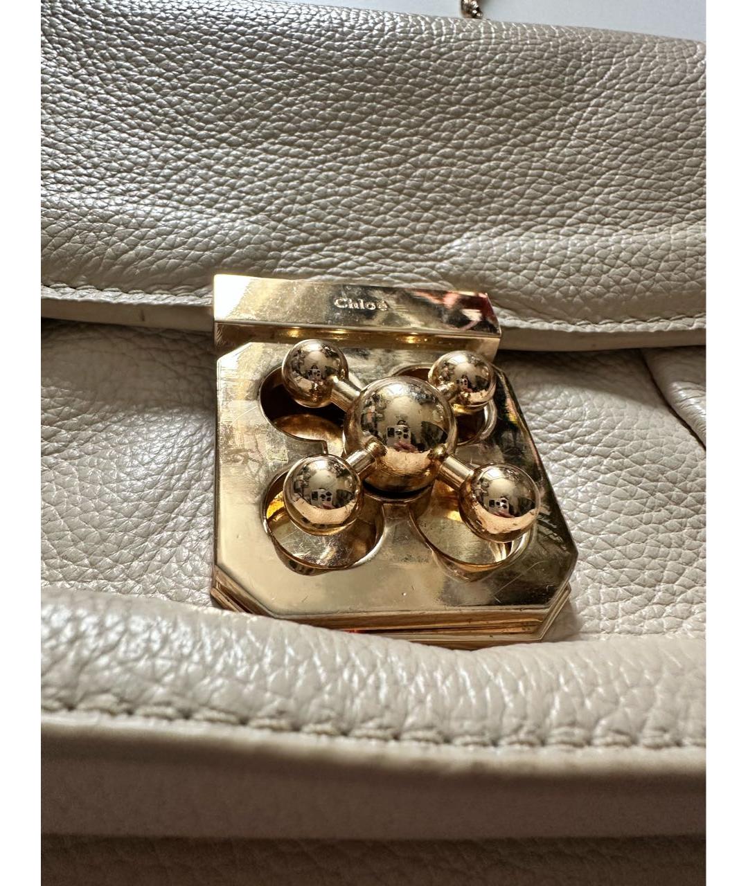 CHLOE Белая кожаная сумка через плечо, фото 2