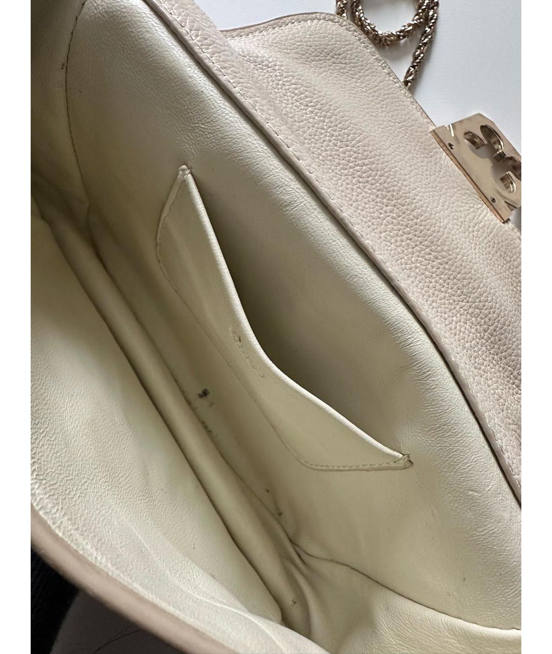 CHLOE Белая кожаная сумка через плечо, фото 6