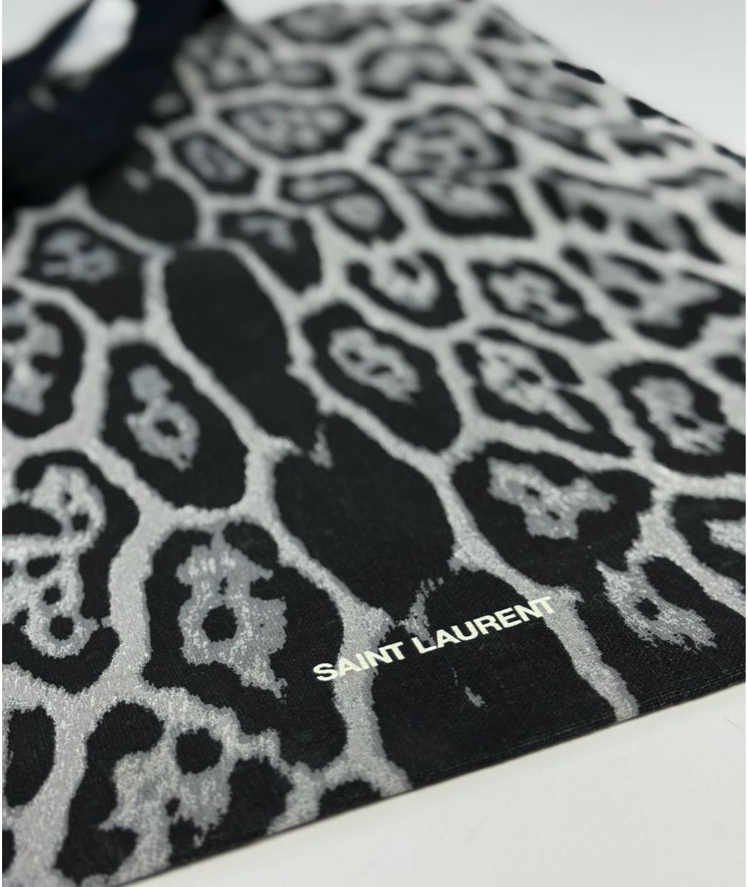 SAINT LAURENT Черная тканевая пляжная сумка, фото 4