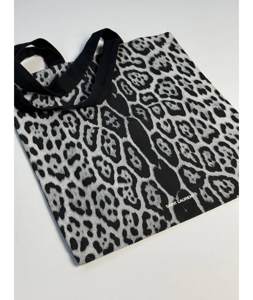 SAINT LAURENT Черная тканевая пляжная сумка, фото 3