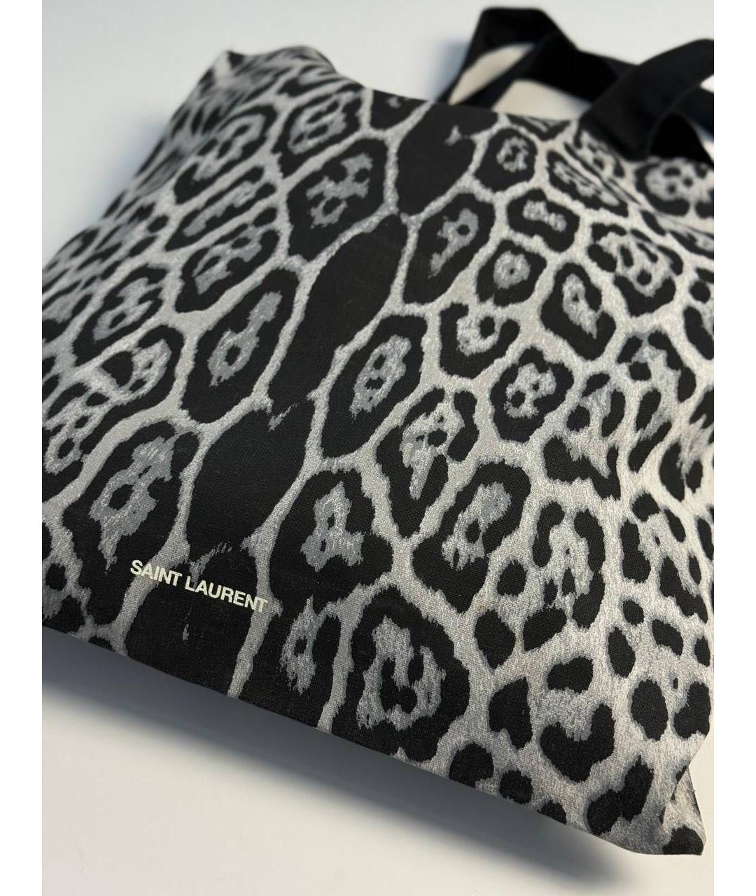 SAINT LAURENT Черная тканевая пляжная сумка, фото 2