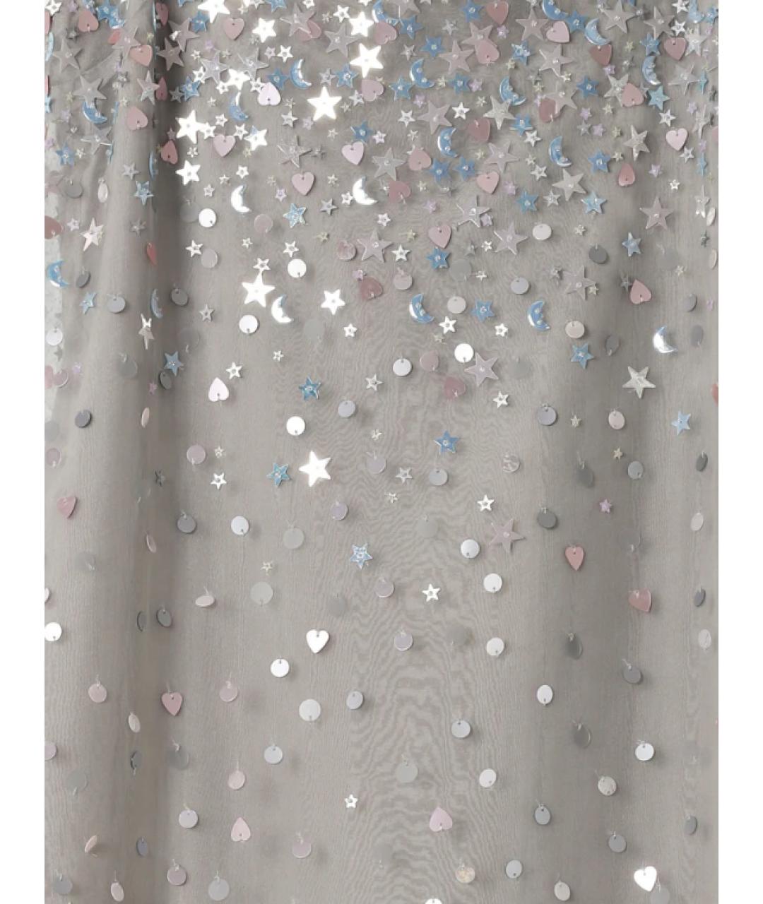 BERNADETTE Серое шелковое коктейльное платье, фото 2