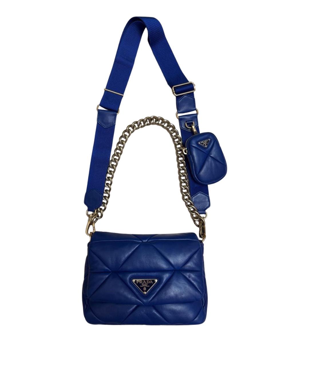 PRADA Синяя кожаная сумка через плечо, фото 1