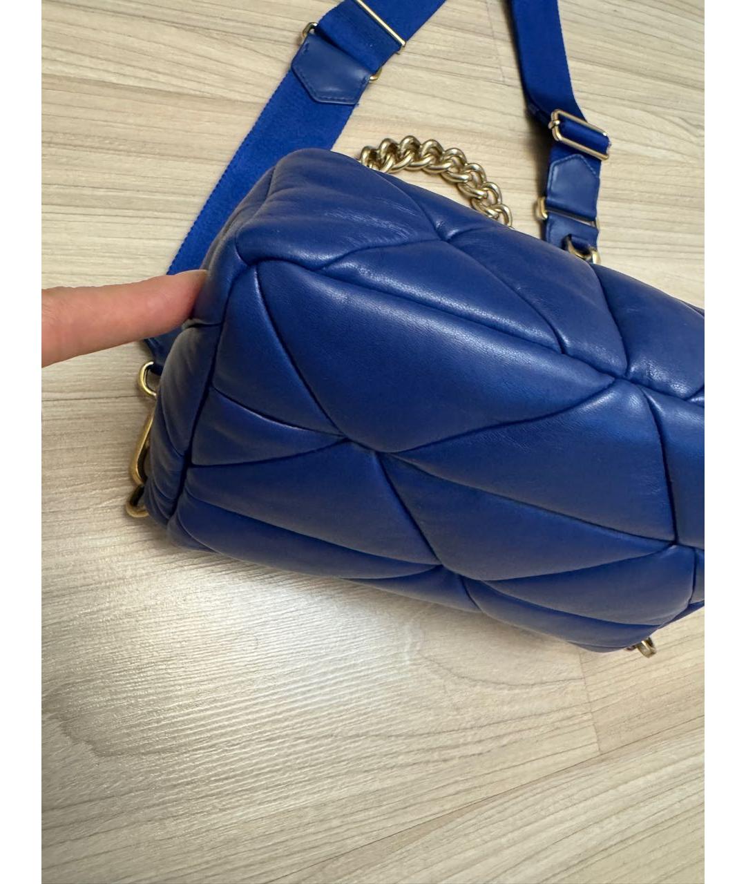 PRADA Синяя кожаная сумка через плечо, фото 7