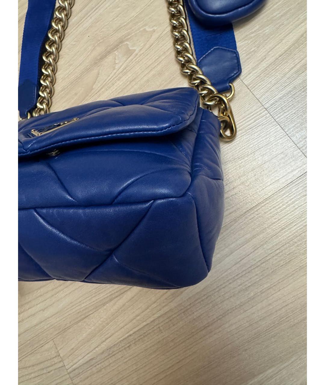 PRADA Синяя кожаная сумка через плечо, фото 4