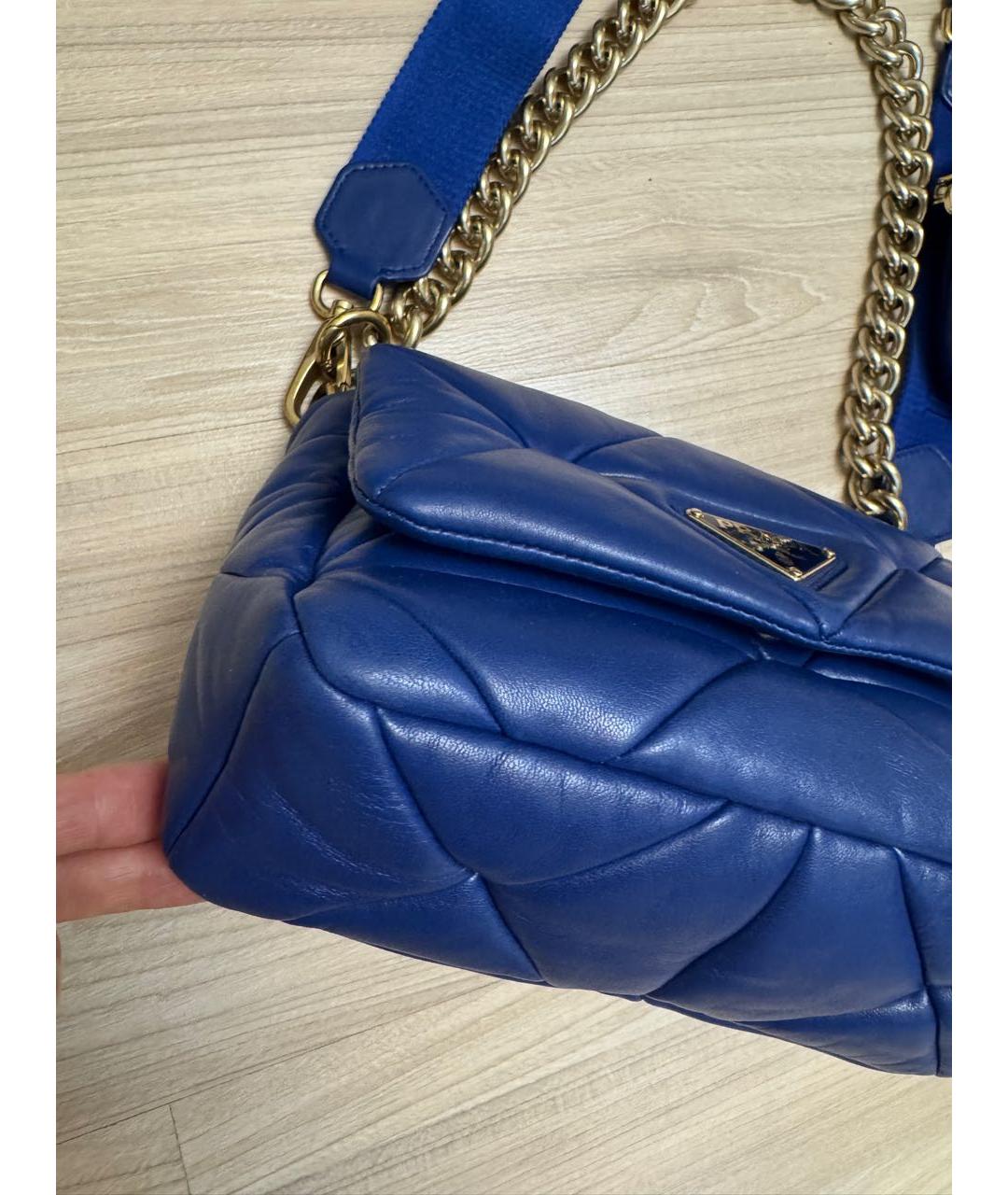 PRADA Синяя кожаная сумка через плечо, фото 5
