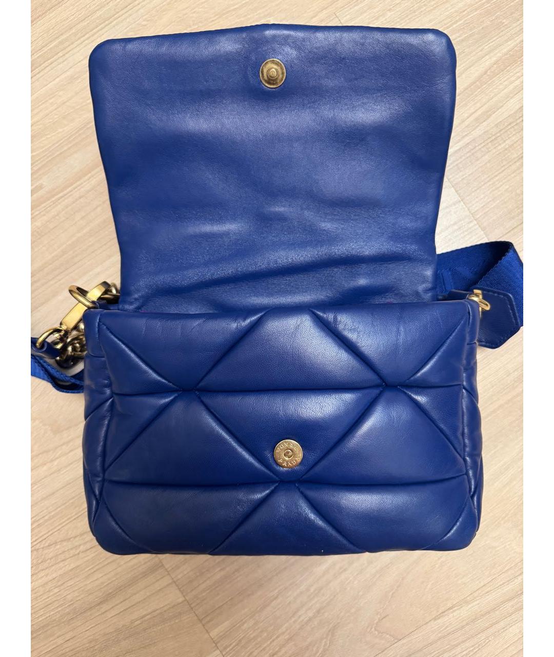 PRADA Синяя кожаная сумка через плечо, фото 3