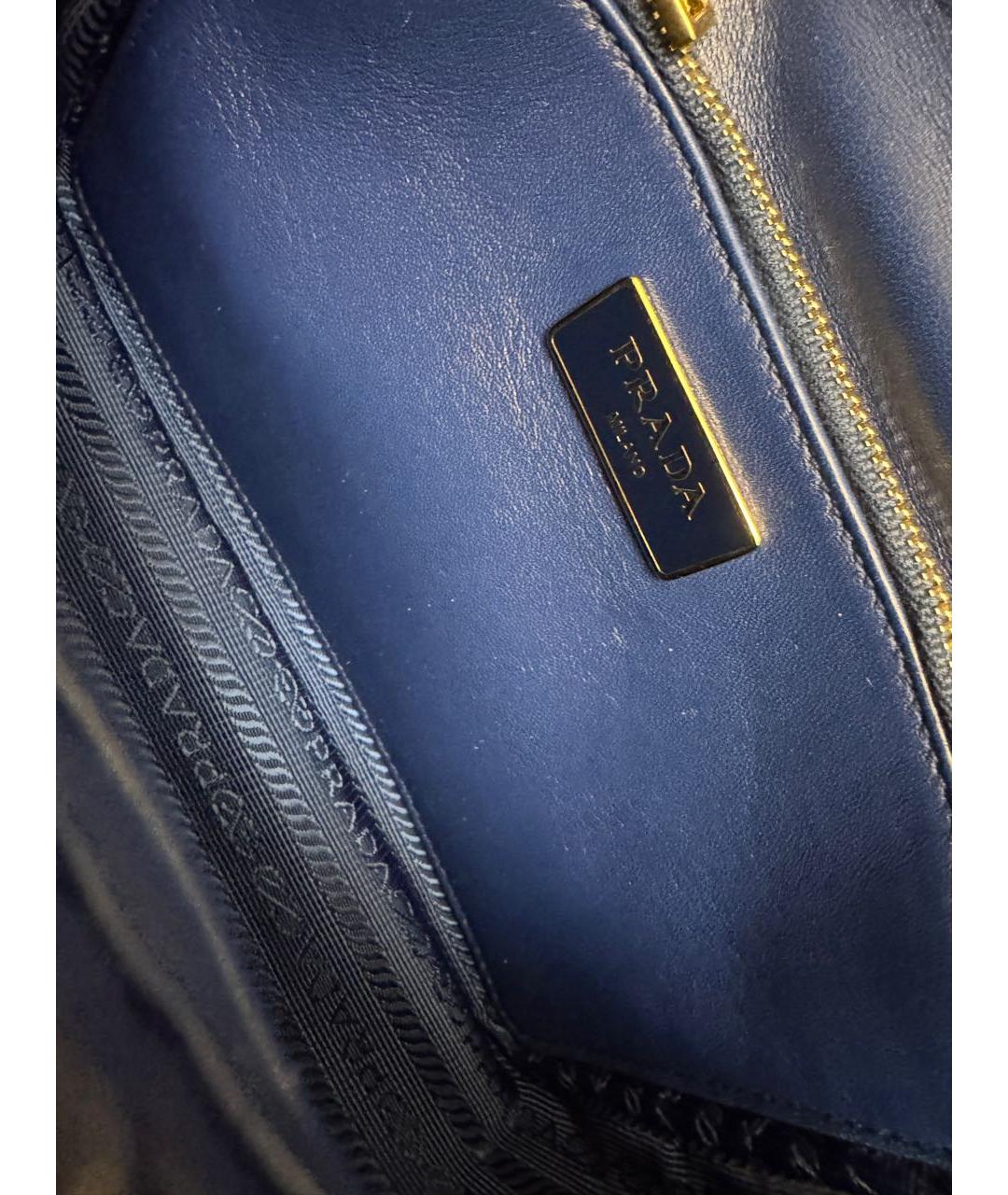 PRADA Синяя кожаная сумка через плечо, фото 8