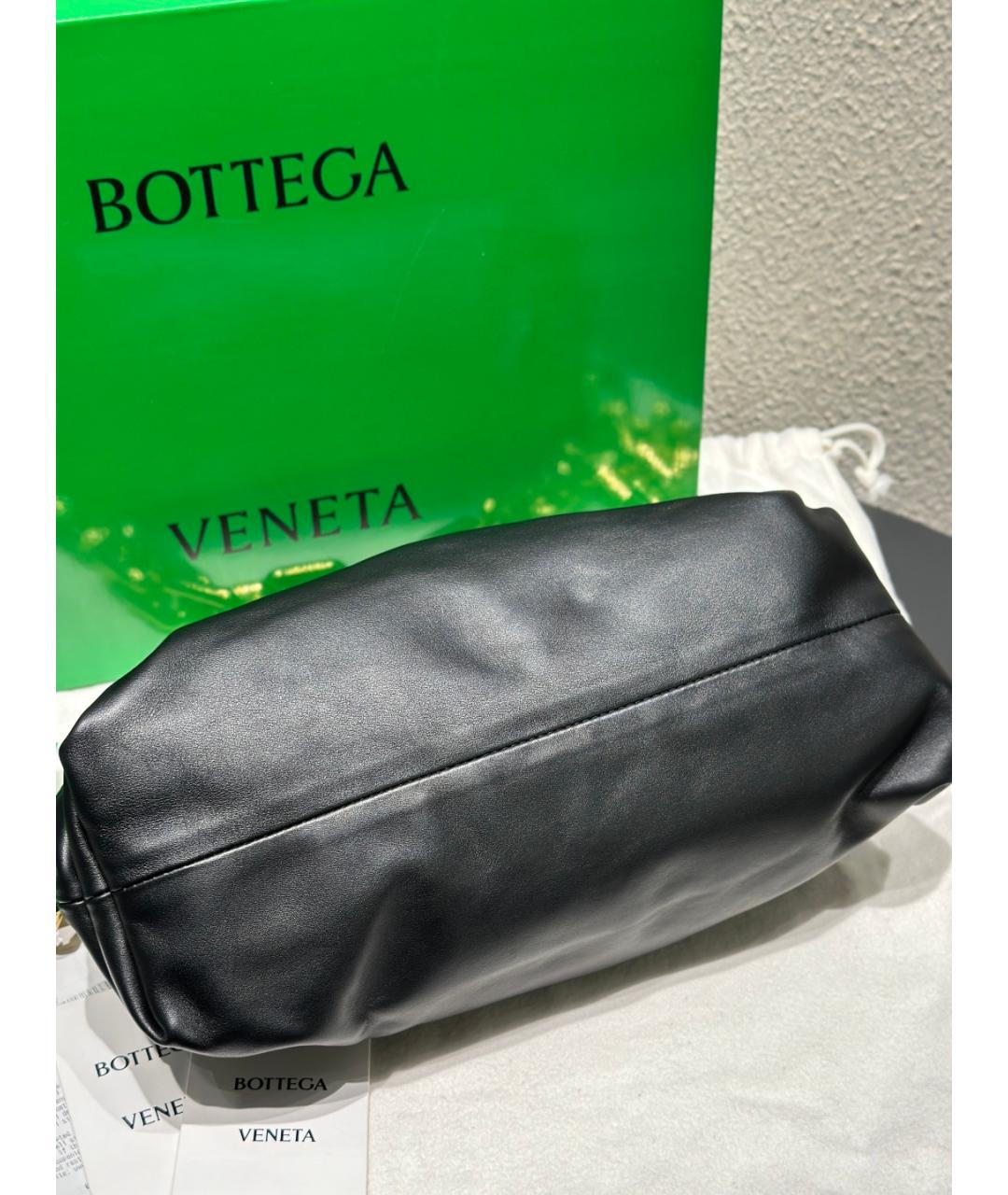 BOTTEGA VENETA Черная кожаная сумка через плечо, фото 6