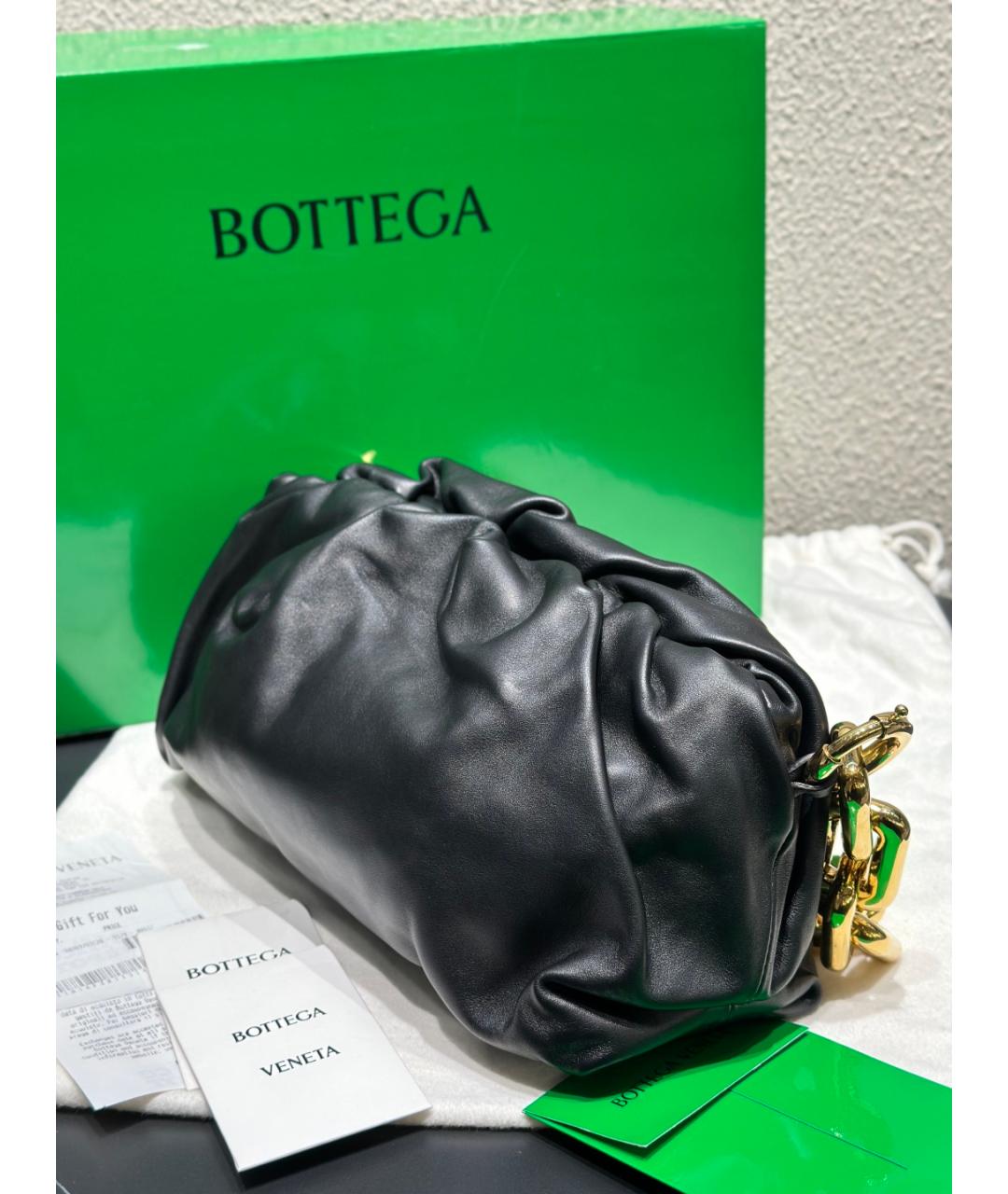 BOTTEGA VENETA Черная кожаная сумка через плечо, фото 4