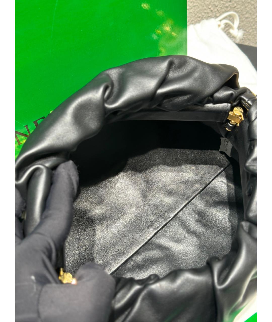 BOTTEGA VENETA Черная кожаная сумка через плечо, фото 9