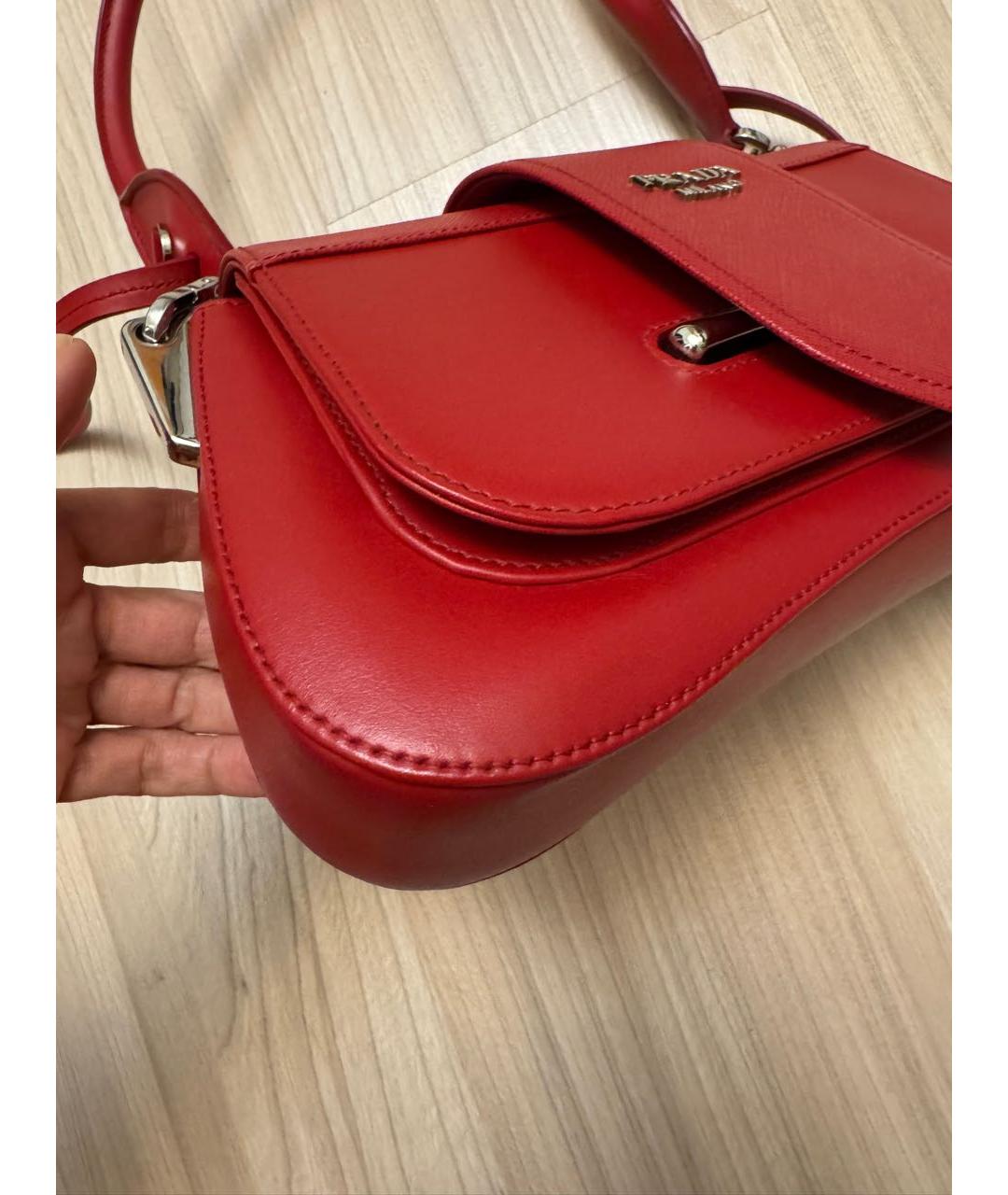 PRADA Красная кожаная сумка через плечо, фото 7