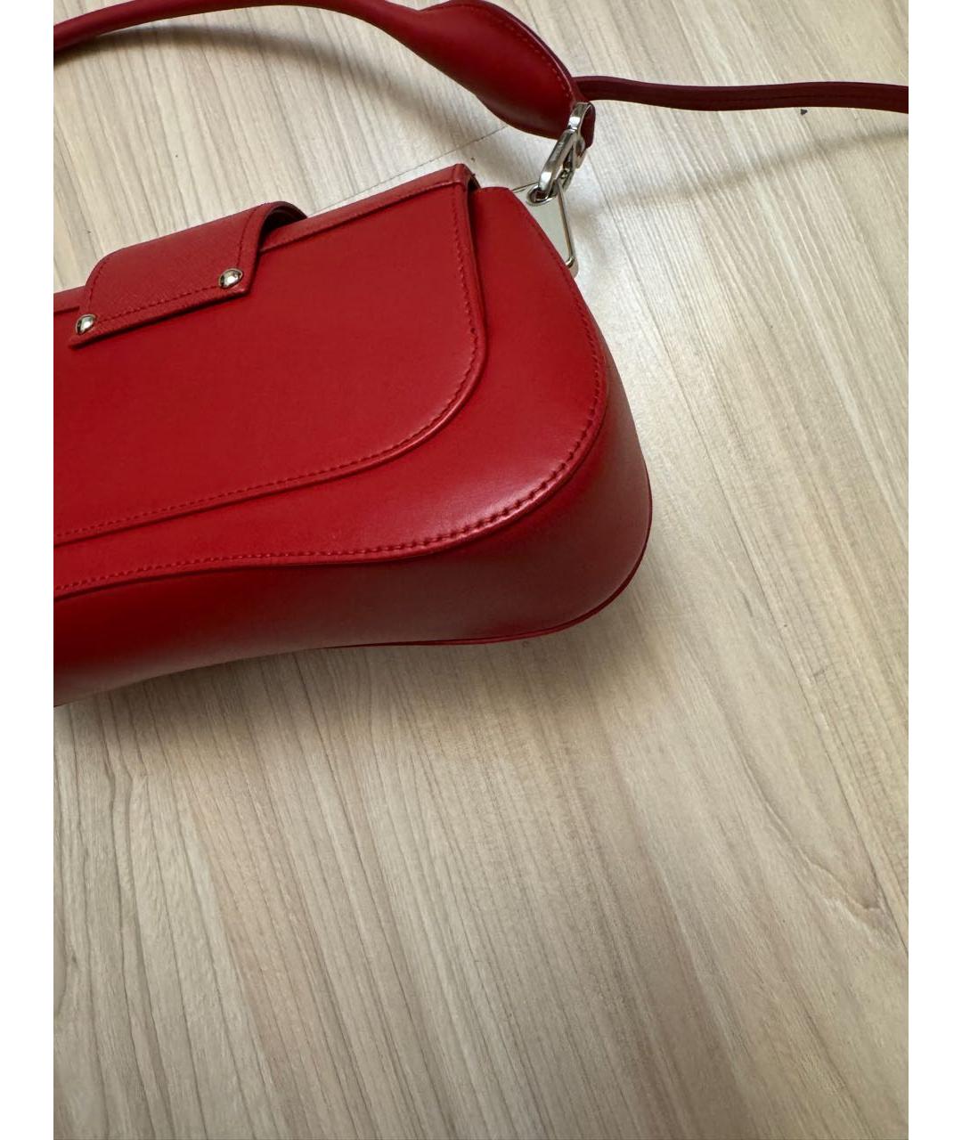 PRADA Красная кожаная сумка через плечо, фото 5