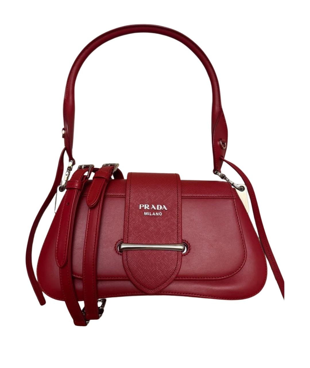 PRADA Красная кожаная сумка через плечо, фото 1