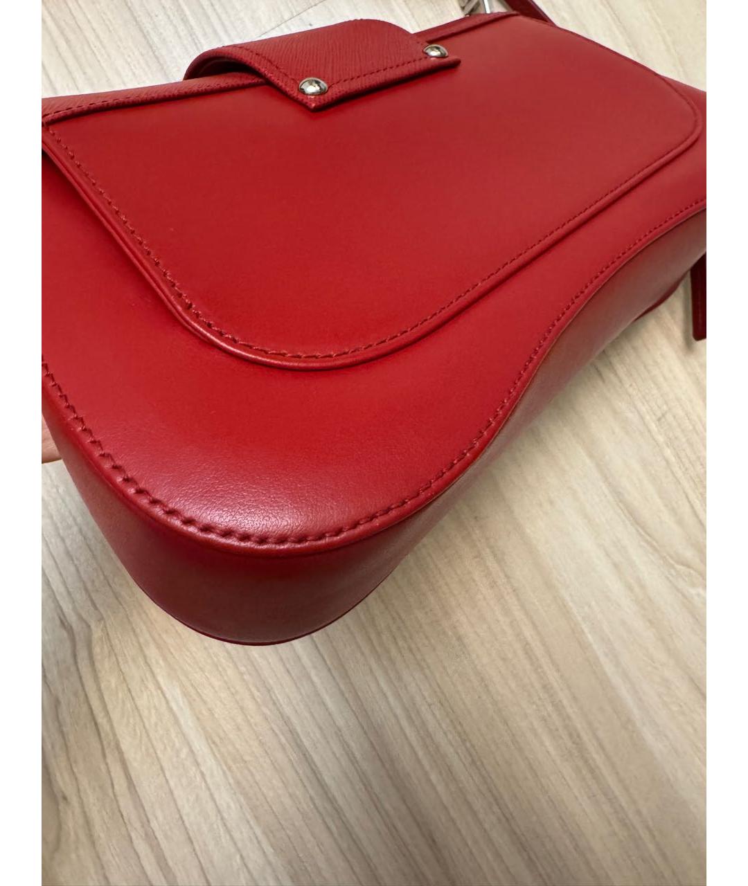 PRADA Красная кожаная сумка через плечо, фото 6